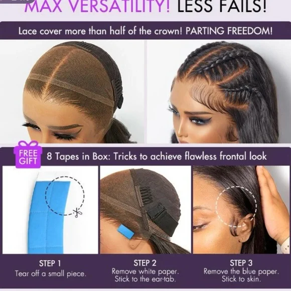 18” Pre-Max 2.0 Wig/Nature Max Highlights Color/Deep Wave/Glueless 13x6 Frontal🔥 - Picture 5 of 16